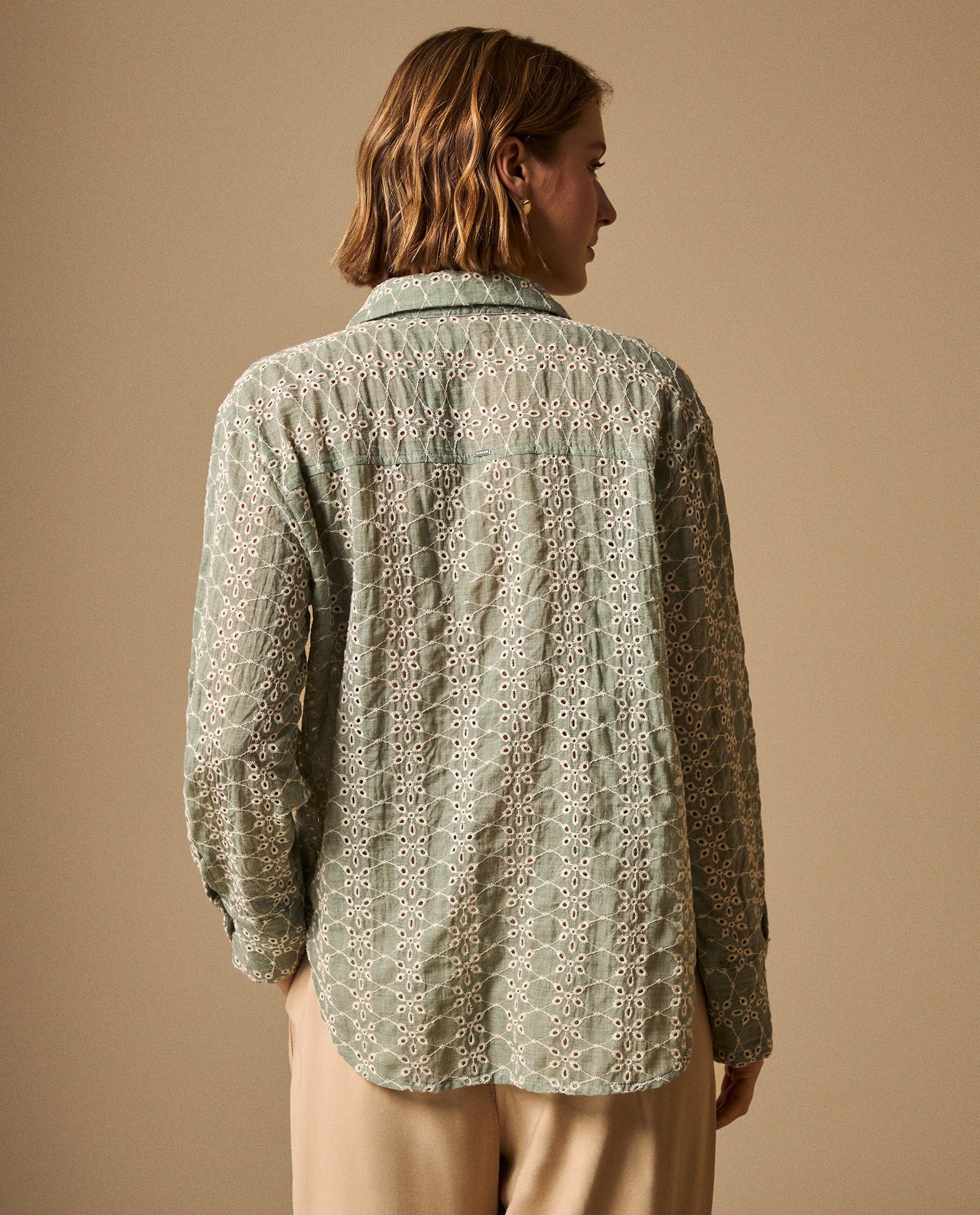 Camisa con Bordado Inglés Calado - Verde 34_619G050_VER176009_5