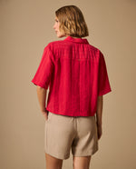 Camisa Textura Crinkle - Rojo
