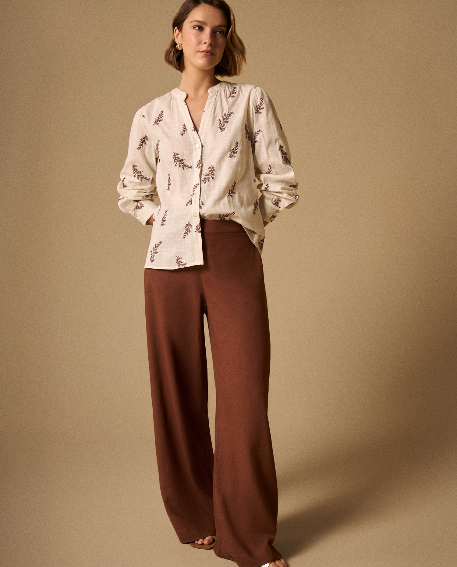 Camisa con Estampado - Café