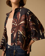 Camisa Estampada Hojas Tropicales - Azul