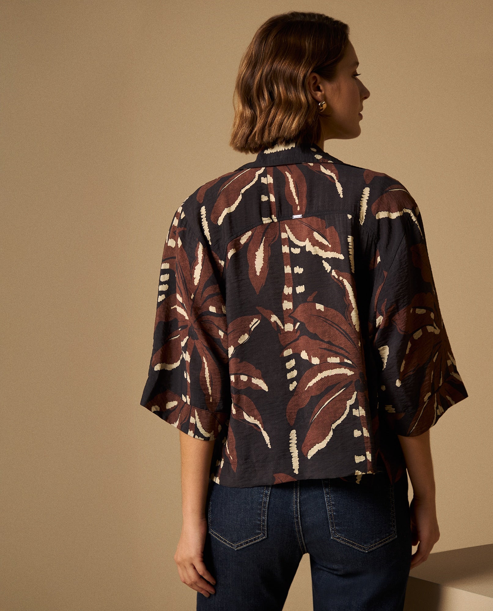 Camisa Estampada Hojas Tropicales - Azul 34_619G063_AZU193922_5