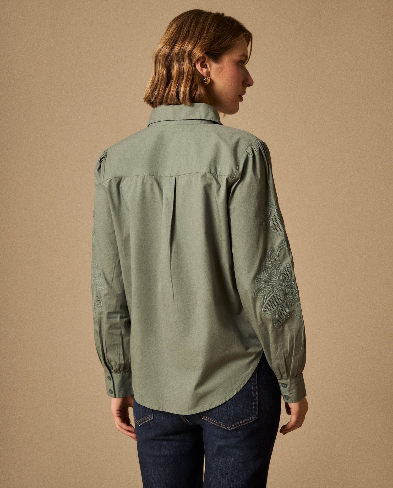 Camisa M/Larga Cuello Redondo - Verde