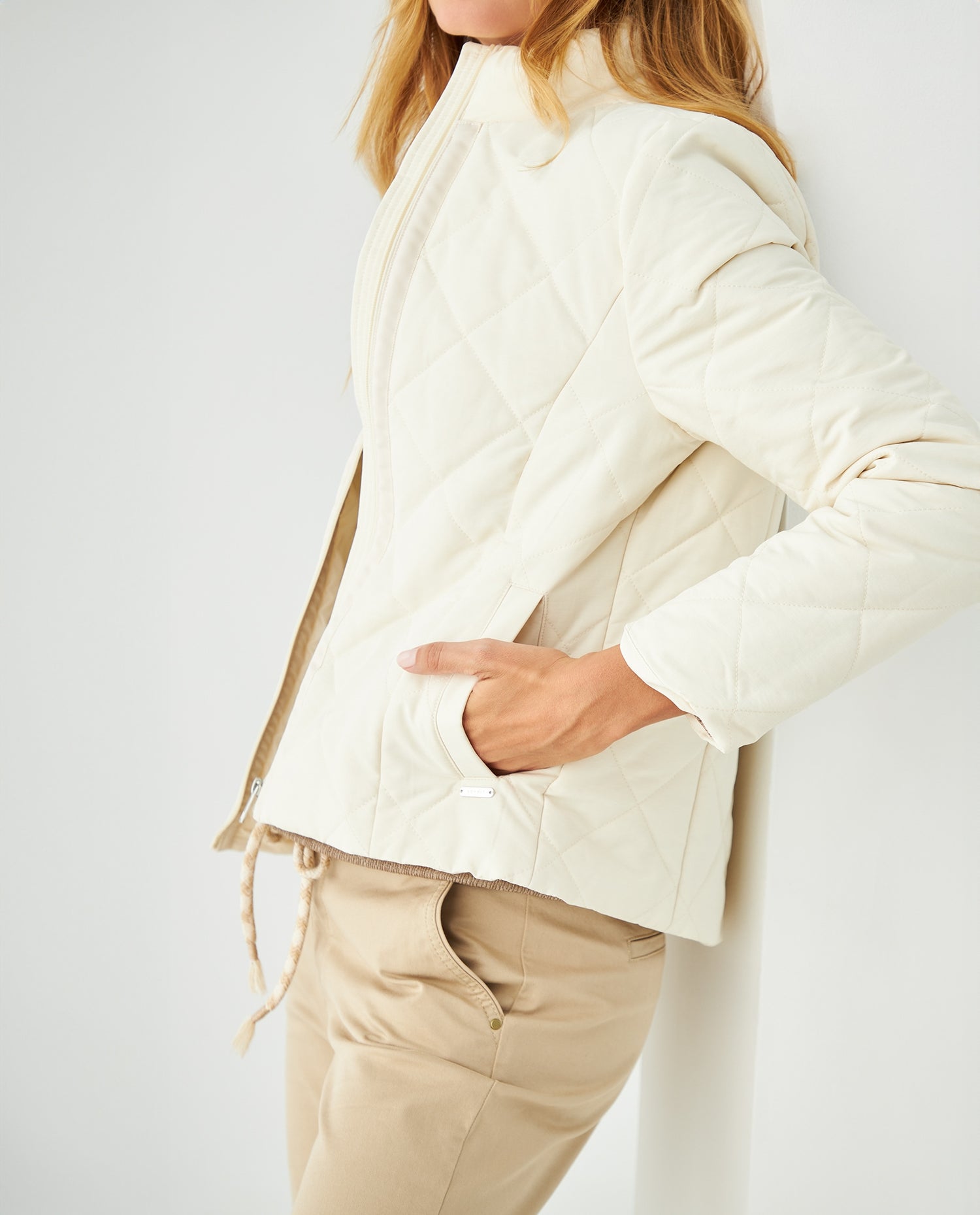 Chaqueta abullonada para mujer - Crudo