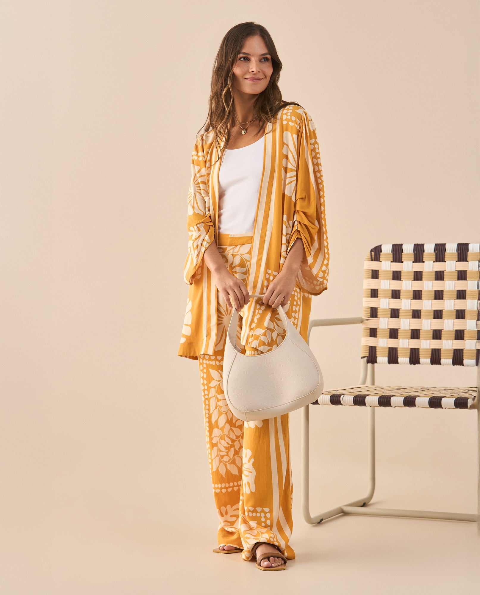 Cárdigan largo estampado para mujer - Amarillo 34_621G001_AMA160950_5