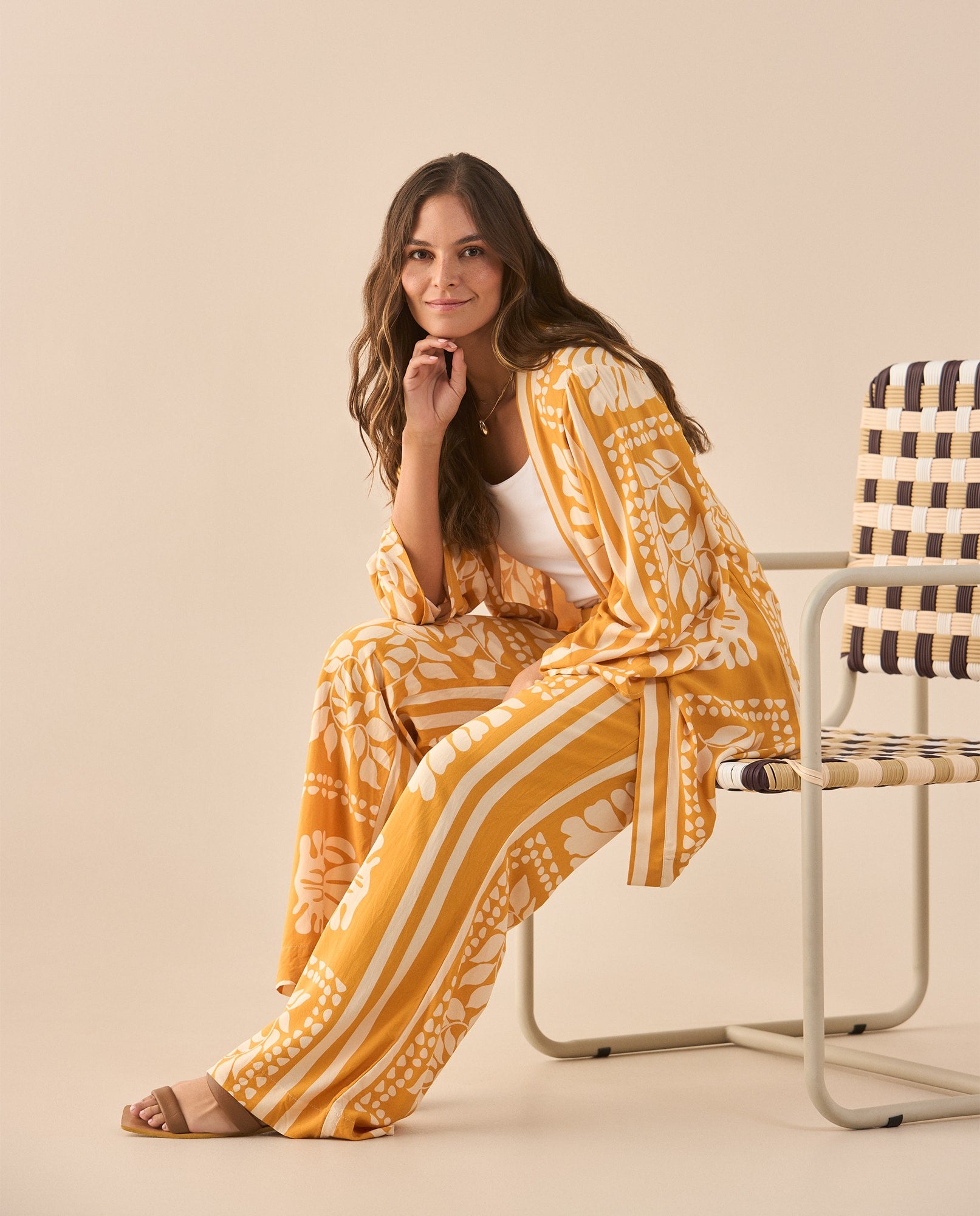 Cárdigan largo estampado para mujer - Amarillo 34_621G001_AMA160950_6