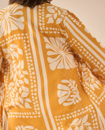 Cárdigan largo estampado para mujer - Amarillo