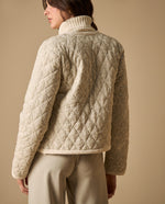 Chaqueta corta acolchada con estampado continuo - Verde