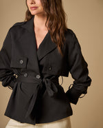 Chaqueta rompevientos de largo medio - Negro