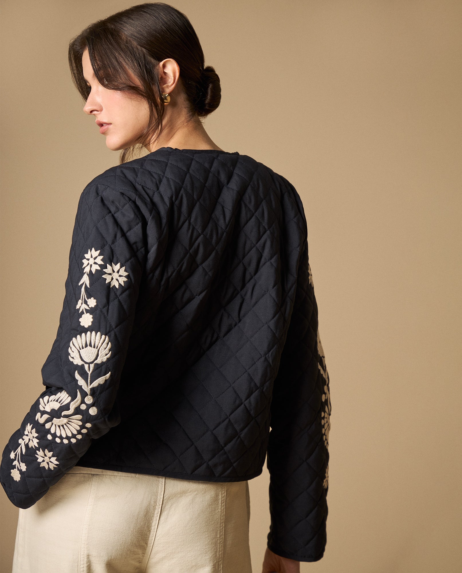 Chaqueta bordada corta con forro - Azul 34_621H241_AZU184028_5