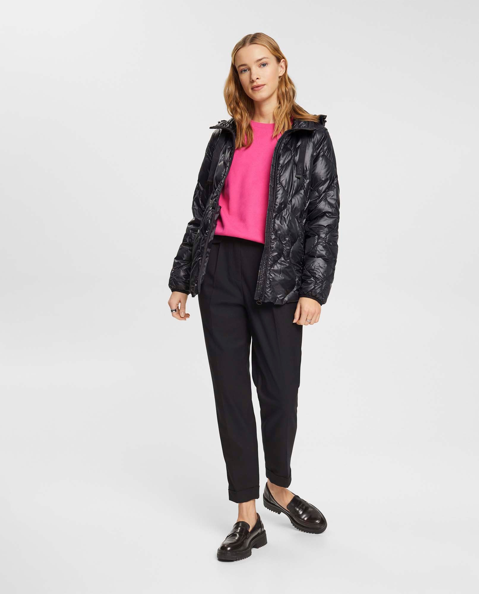 Chaqueta con capucha para mujer - Negro 34_622E707_090000_3