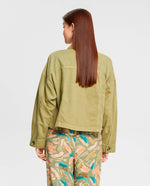 Chaqueta con bolsillos de parche para mujer - Verde