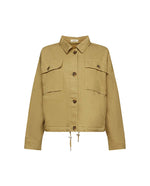 Chaqueta con bolsillos de parche para mujer - Verde