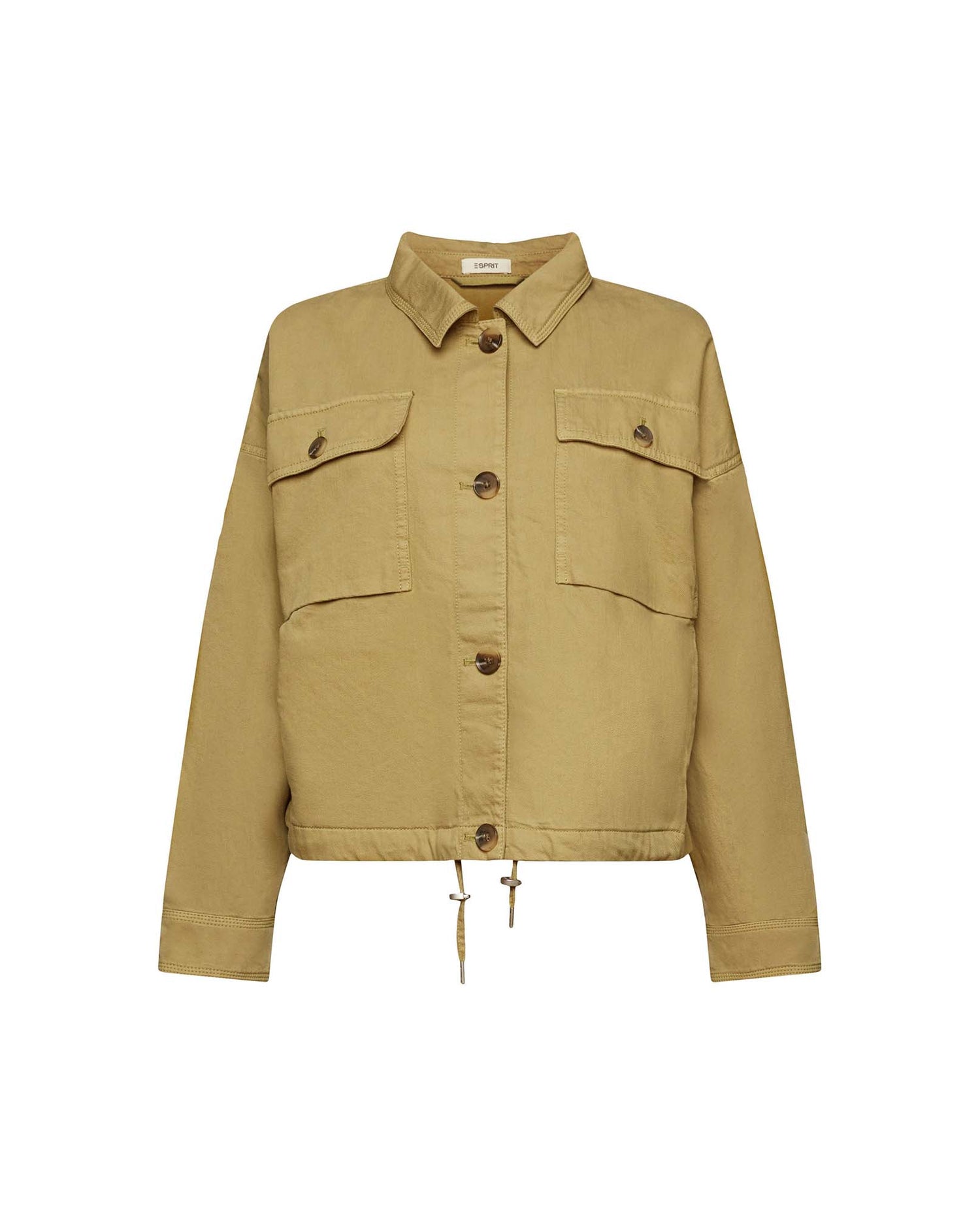 Chaqueta con bolsillos de parche para mujer - Verde