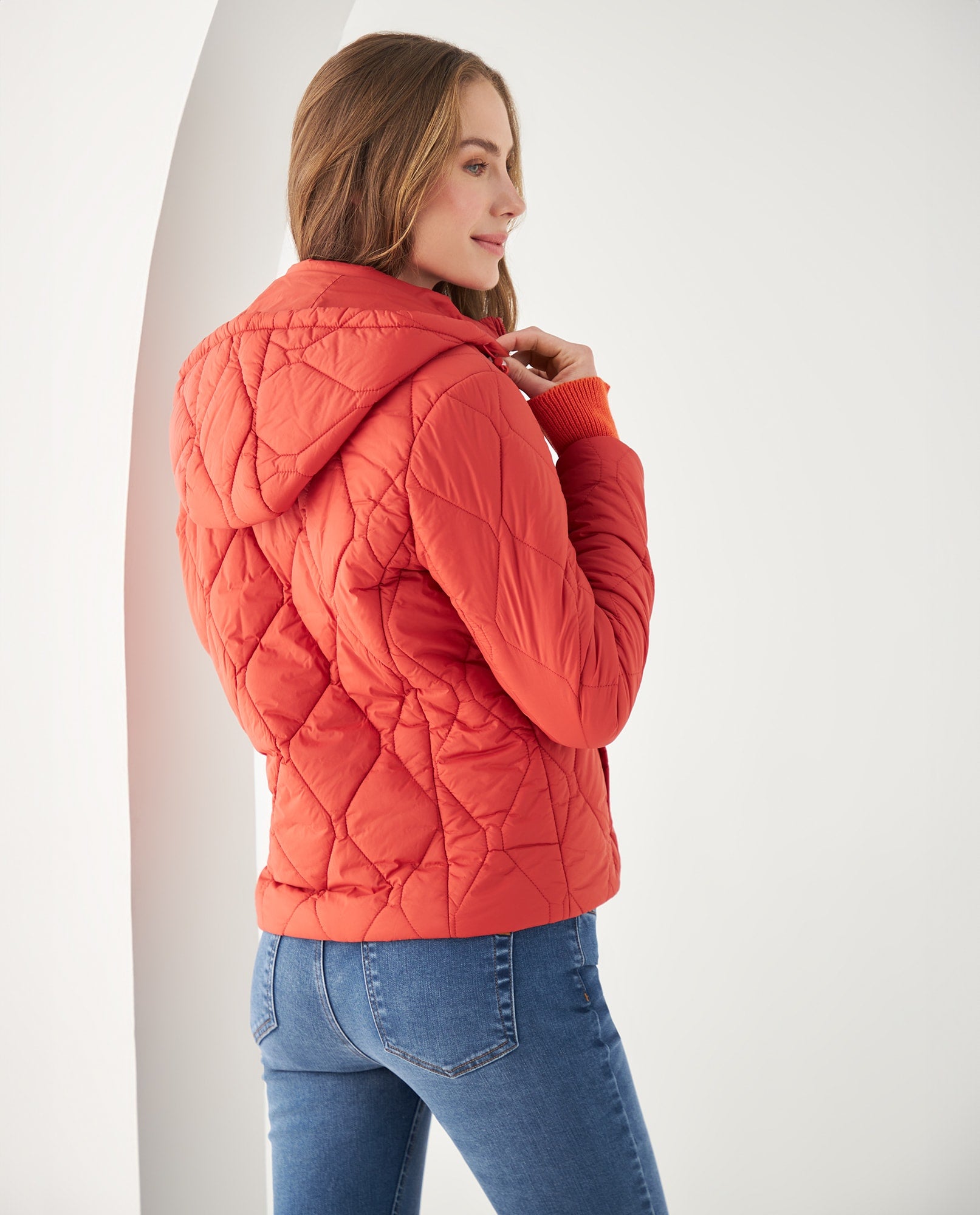 Chaqueta con capucha removible para mujer - Rosa 34_622F202_ROS171644_4