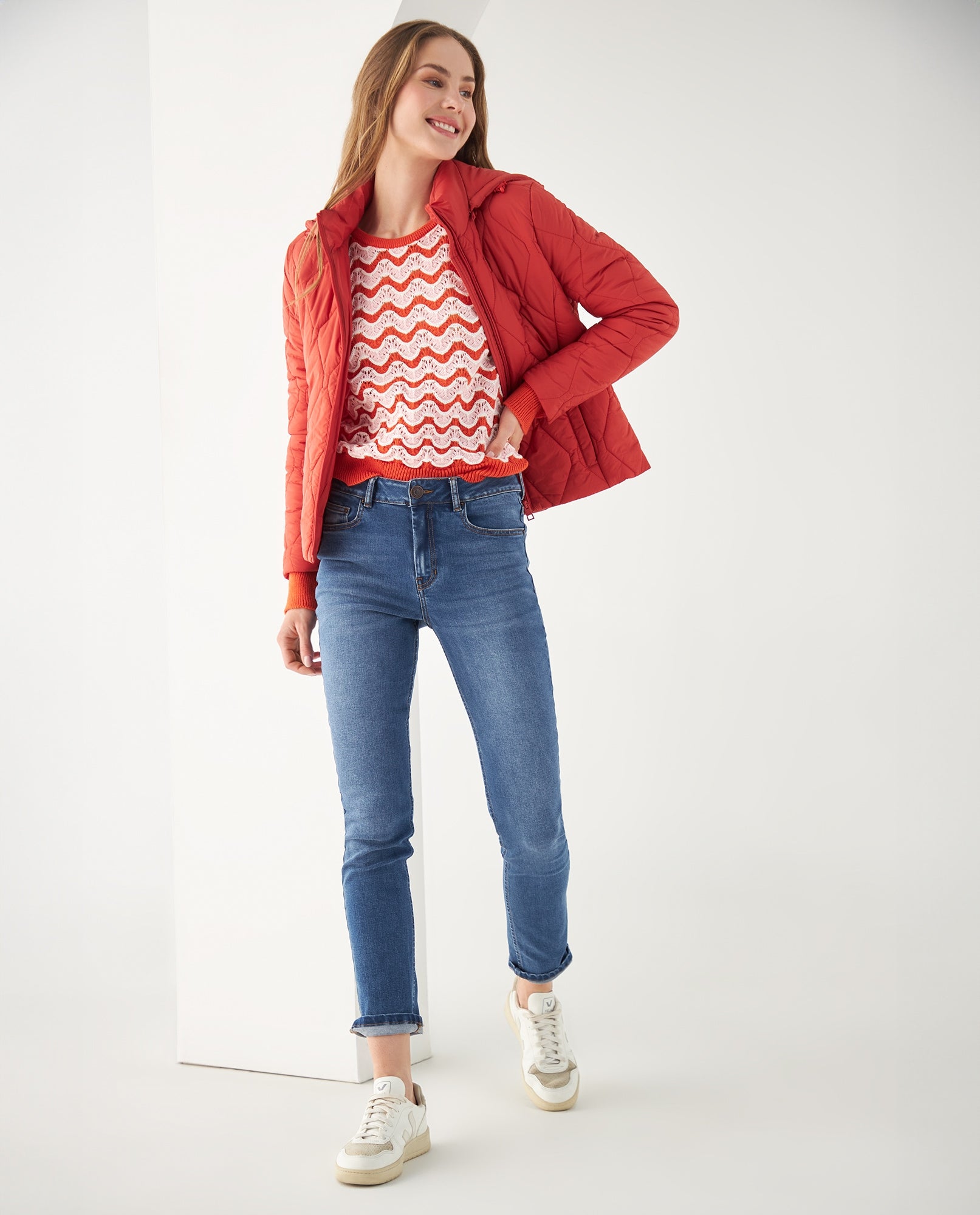 Chaqueta con capucha removible para mujer - Rosa 34_622F202_ROS171644_6