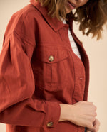 Chaqueta cuello clásico para mujer - Rojo
