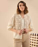 Chaqueta tipo chaleco para mujer - Beige