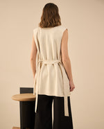 Chaleco tipo gamuza para mujer - Beige