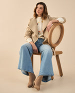 Chaqueta tipo abrigo para mujer - Beige