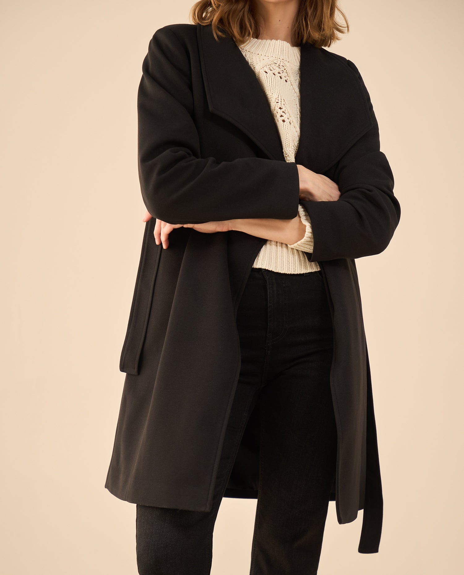 Chaqueta tipo abrigo para mujer - Negro