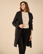 Chaqueta tipo abrigo para mujer - Negro