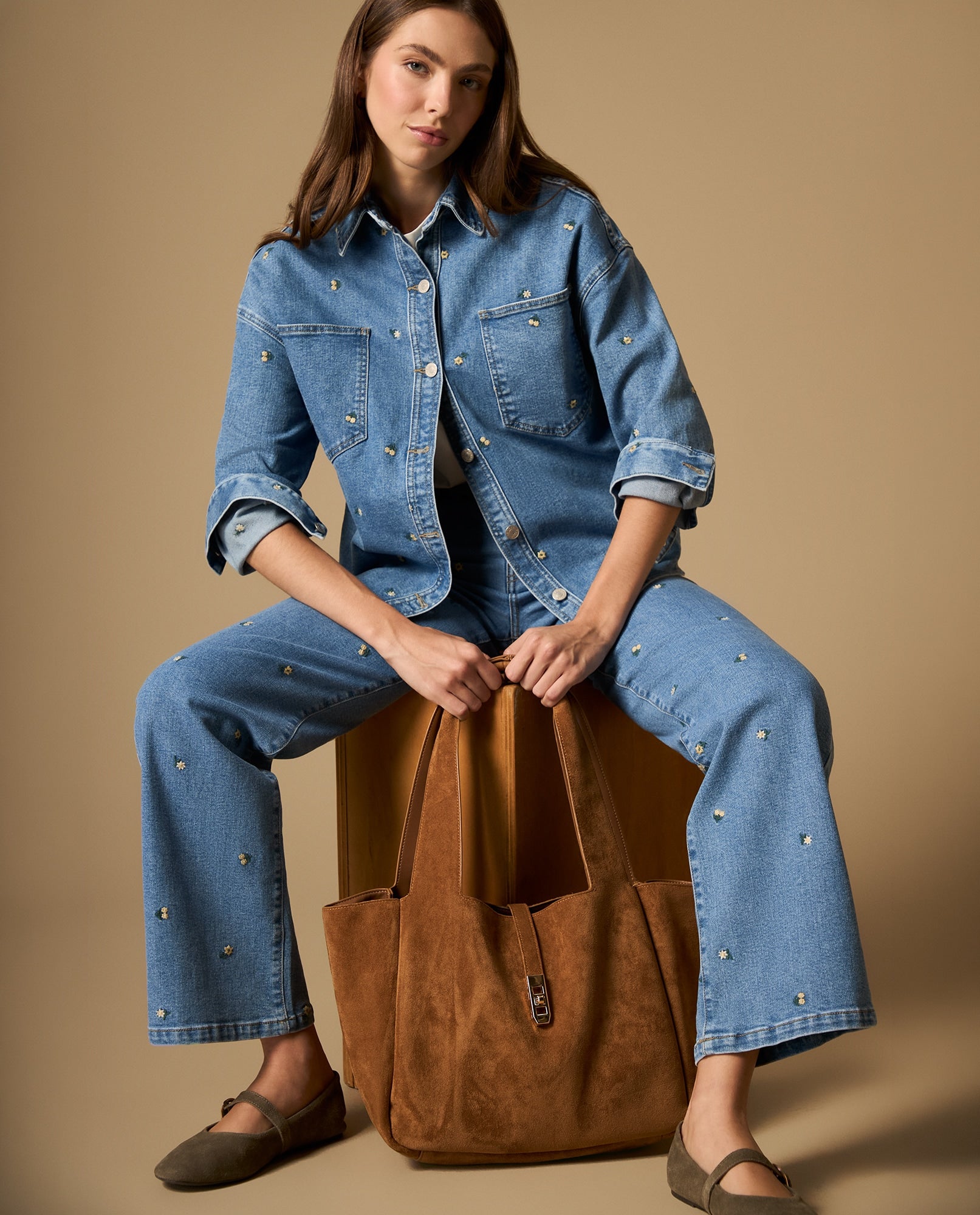 Chaqueta denim con bordado floral - Azul 34_622H011_AZU134110_5