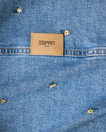 Chaqueta denim con bordado floral - Azul