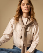 Chaqueta bomber ligera con bolsillos frontales - Crudo