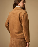 Chaqueta cruzada con botones dobles - Café