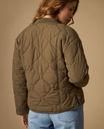 Chaqueta acolchada abullonada con largo medio - Verde
