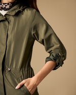 Chaqueta con ajuste en cintura y largo medio - Verde