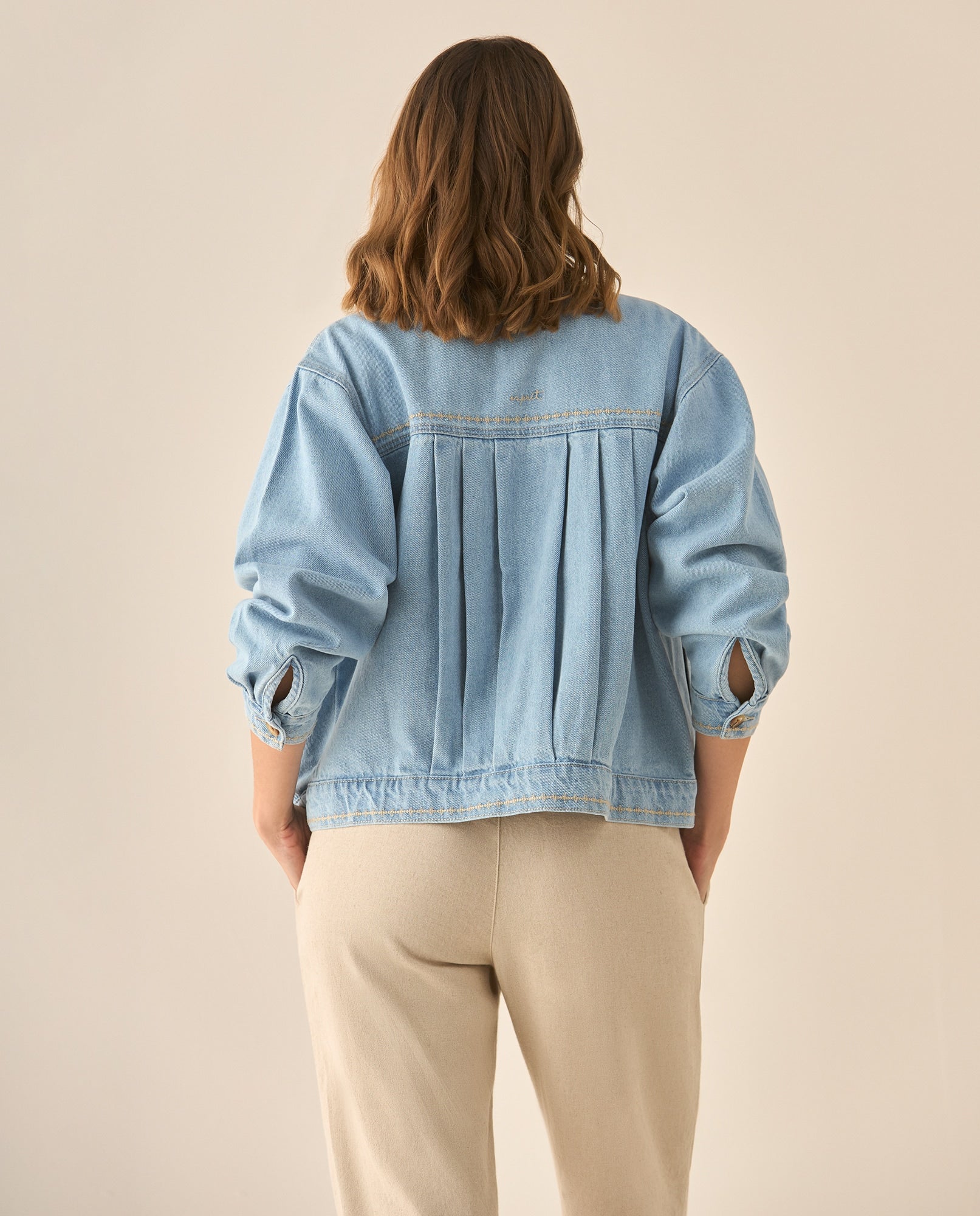 Chaqueta en denim con mini bordados para mujer  - Azul 34_623G005_AZU174027_5