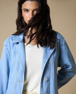 Chaqueta denim ligera mujer - Azul