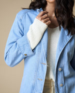 Chaqueta denim ligera mujer - Azul