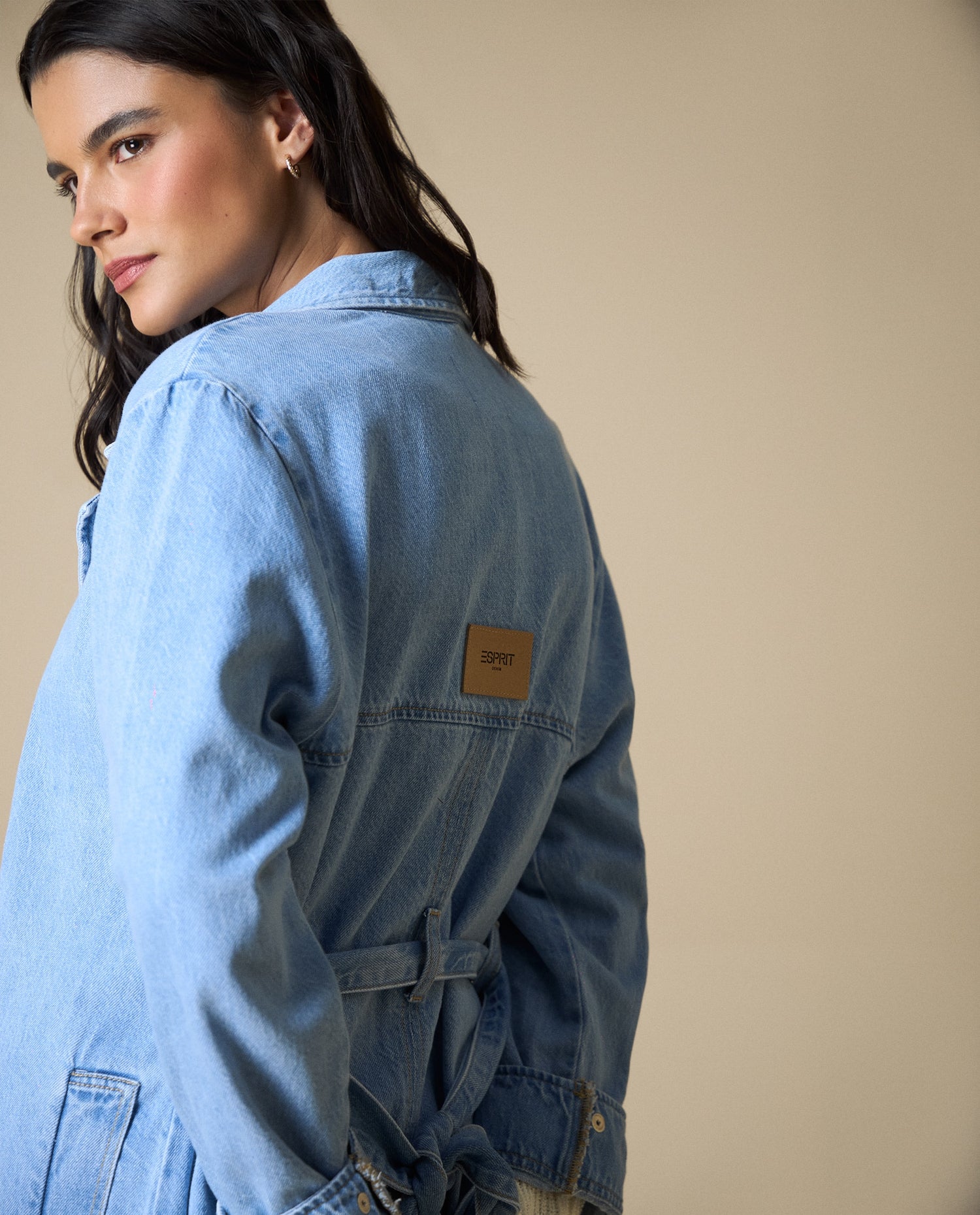 Chaqueta denim ligera mujer - Azul