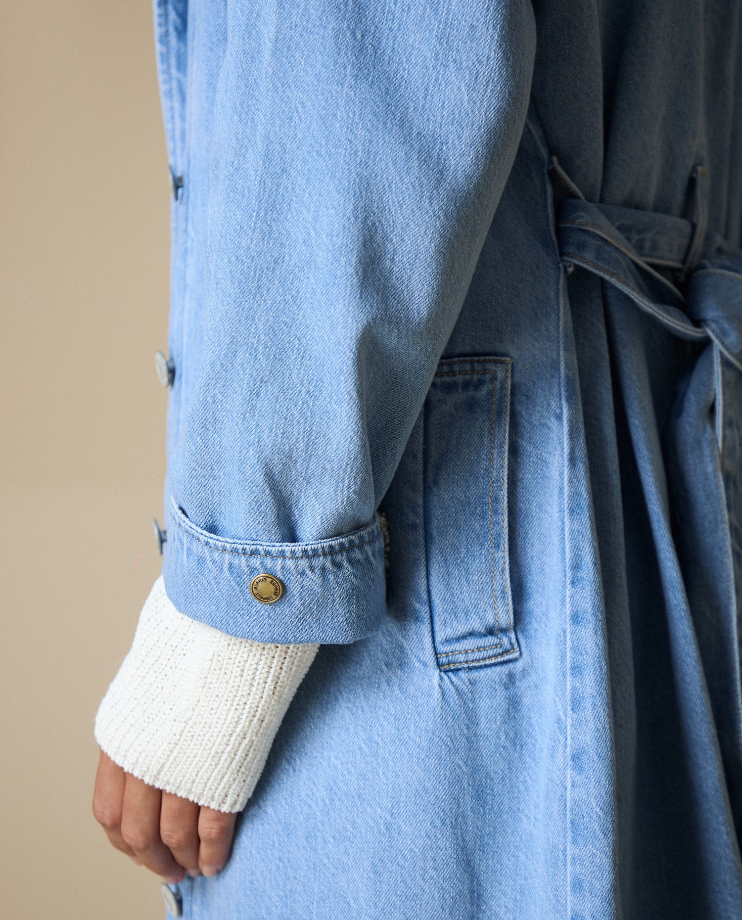 Chaqueta denim ligera mujer - Azul