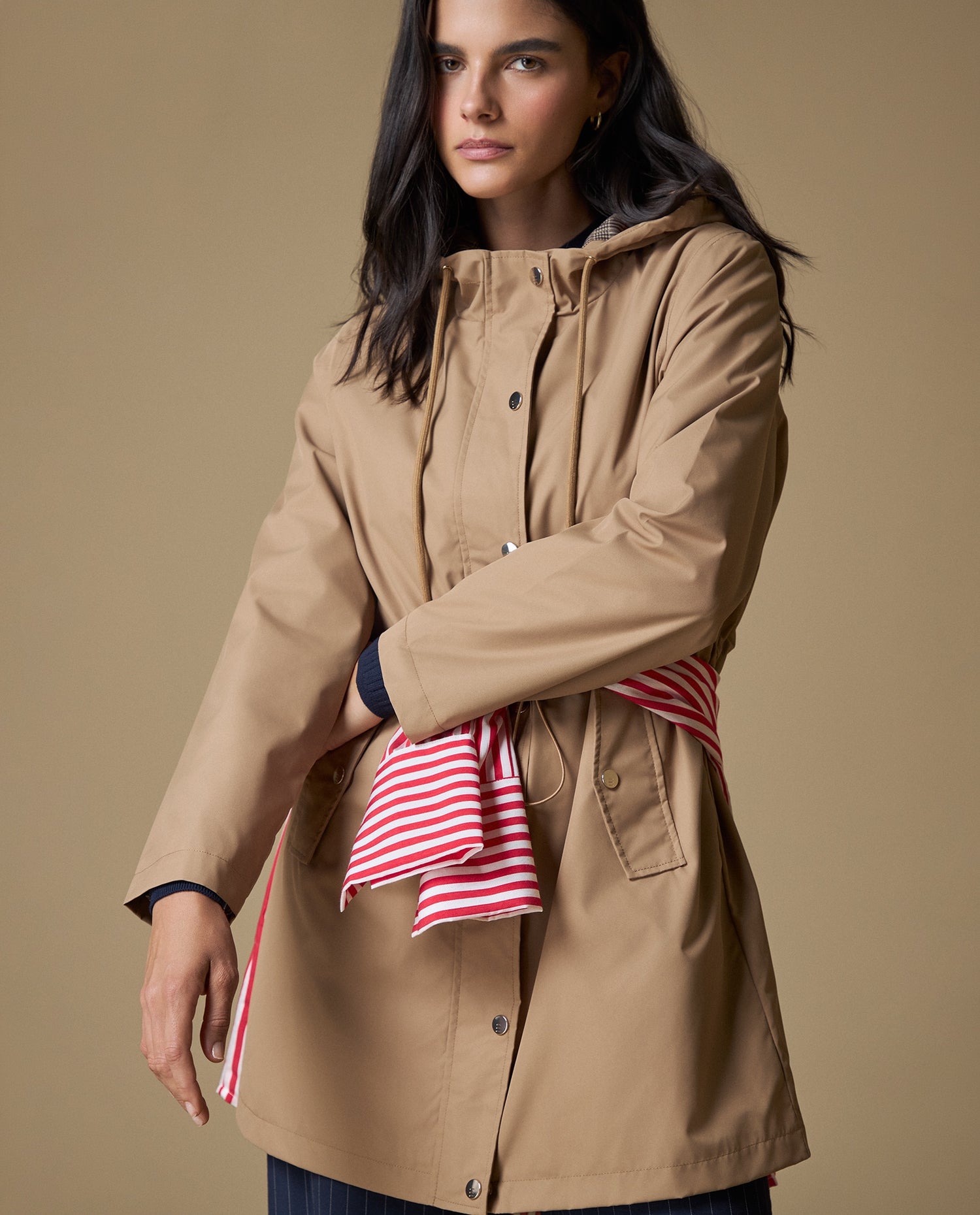 Chaqueta regular recta - Beige