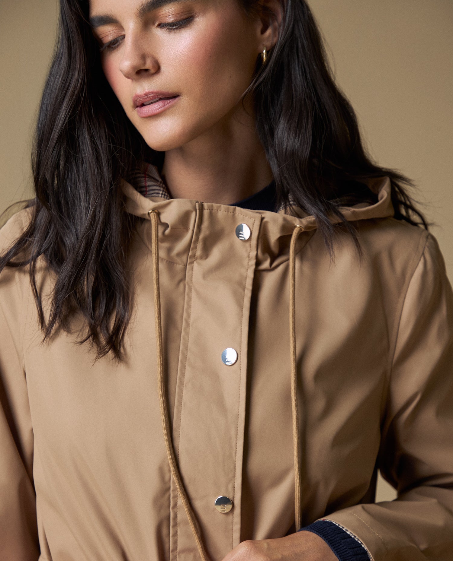 Chaqueta regular recta - Beige