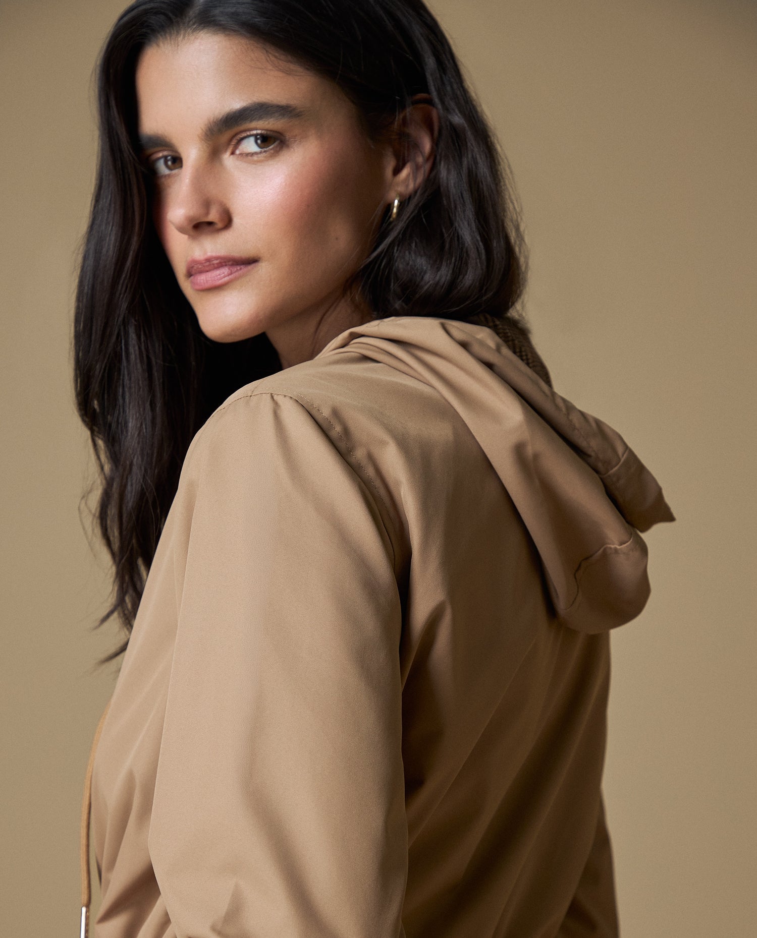 Chaqueta regular recta - Beige
