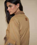 Chaqueta media largo algodón - Beige