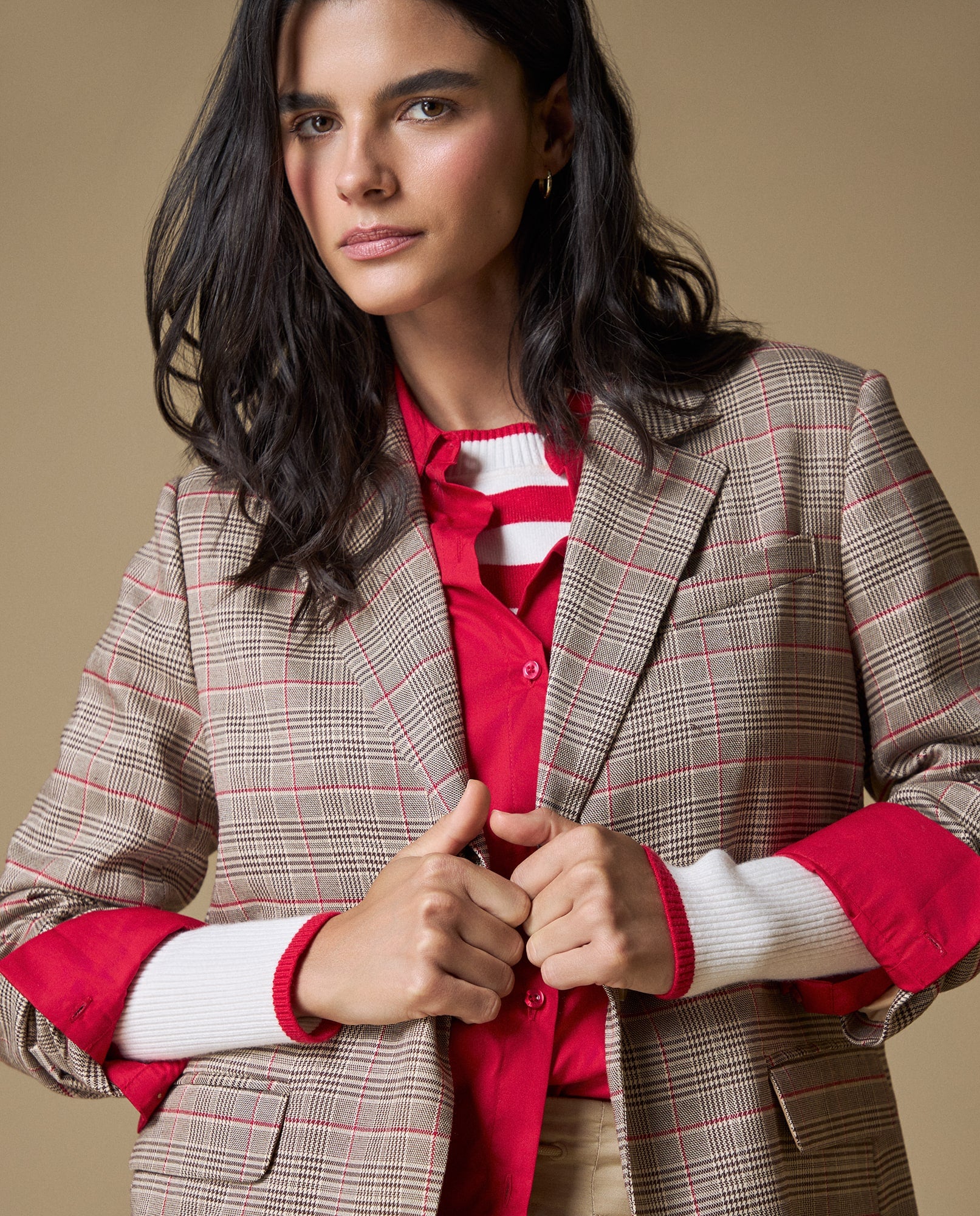 Blazer a cuadros clásico - Beige 34_623H231_BEI171022_0