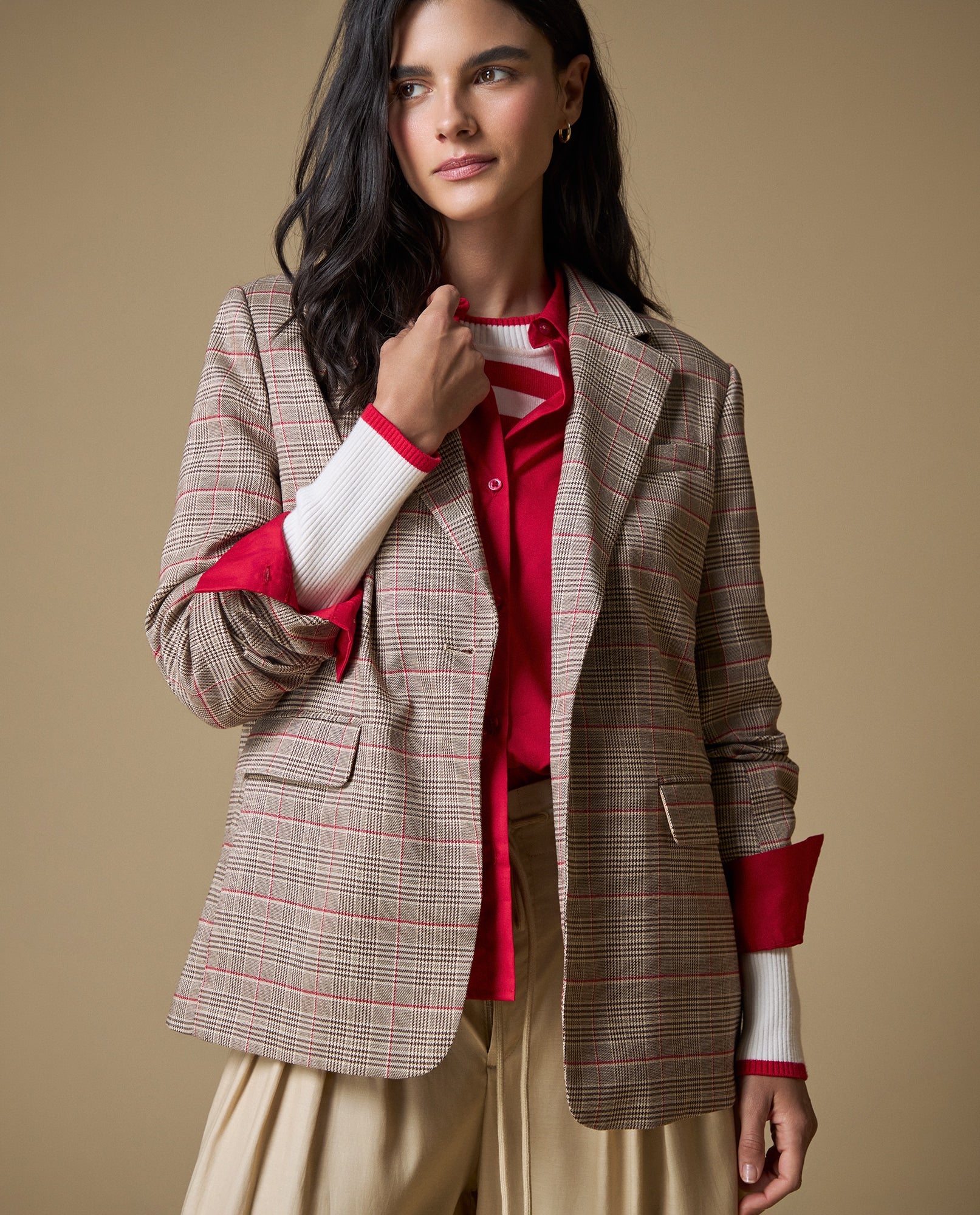Blazer a cuadros clásico - Beige 34_623H231_BEI171022_4