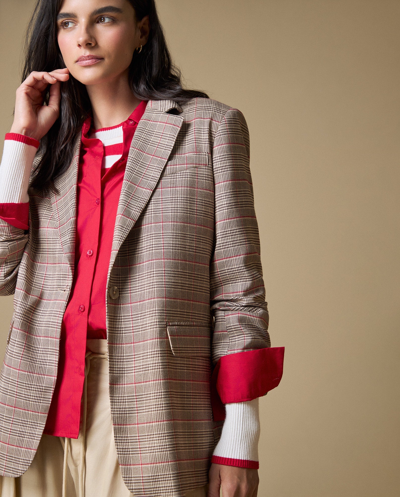 Blazer a cuadros clásico - Beige 34_623H231_BEI171022_6