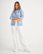 Chaqueta en denim tono medio para mujer - Azul