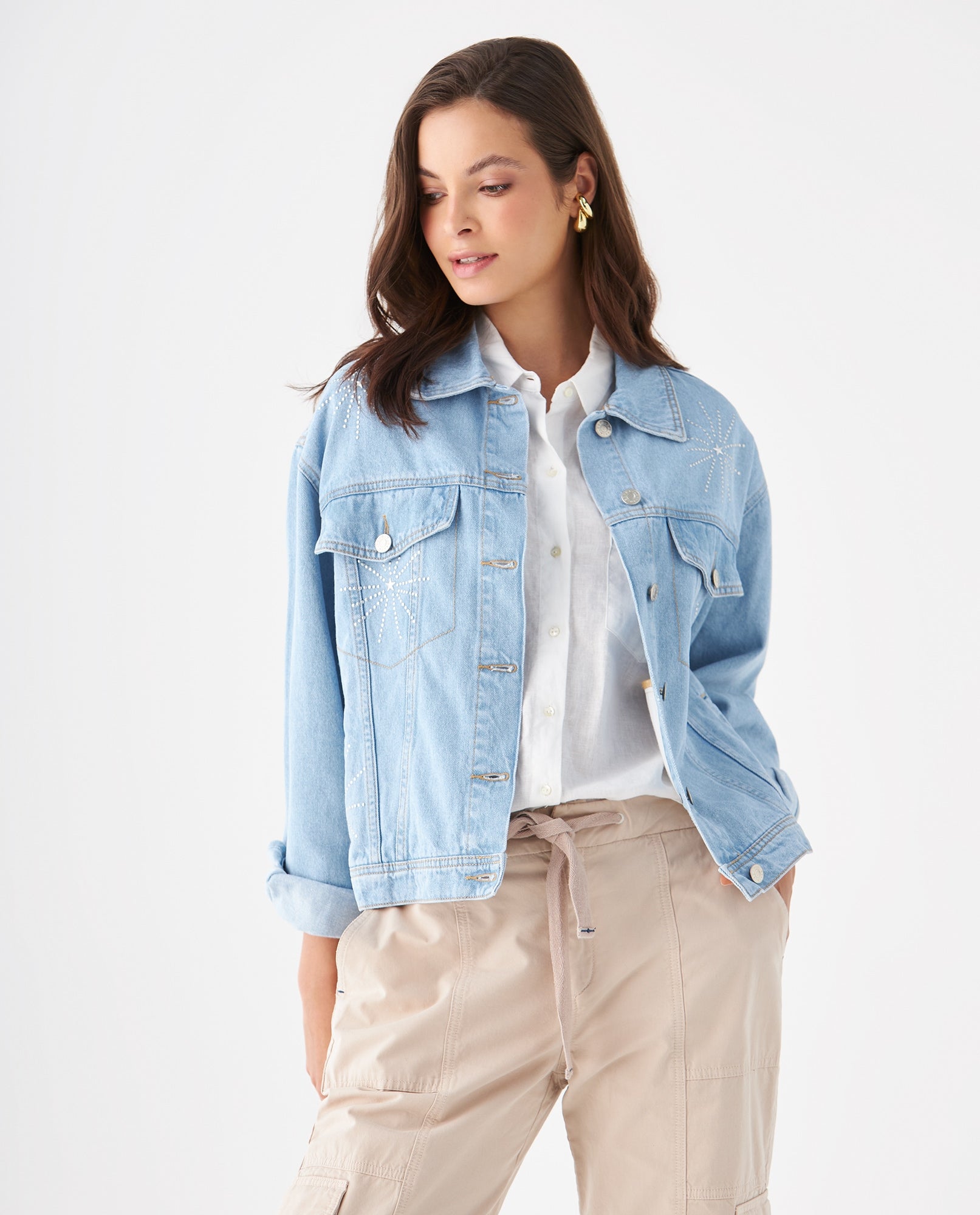 Chaqueta tipo trucker para mujer - Azul 34_629F003_AZU174027_0