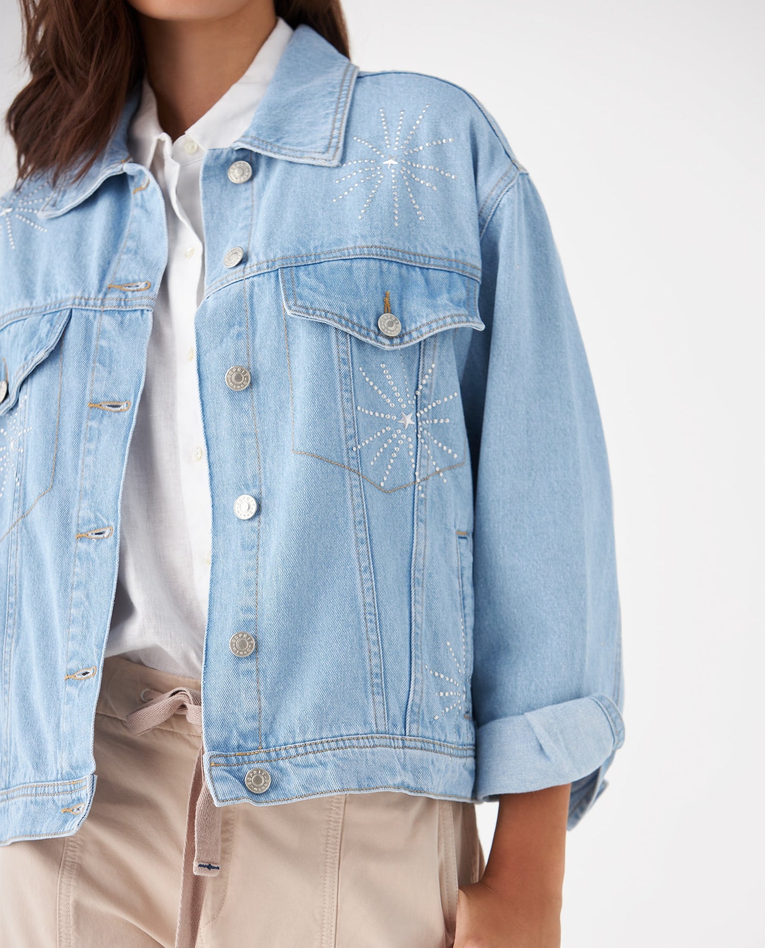 Chaqueta tipo trucker para mujer - Azul