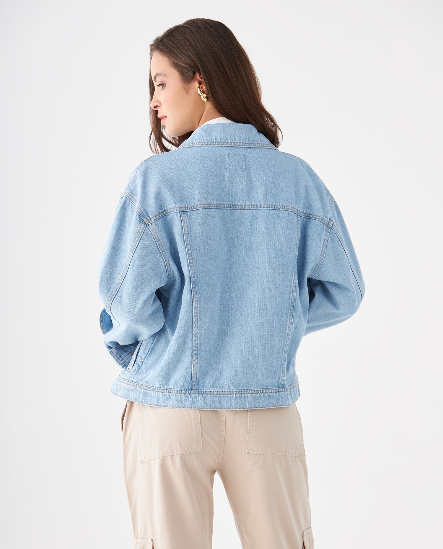 Chaqueta tipo trucker para mujer - Azul