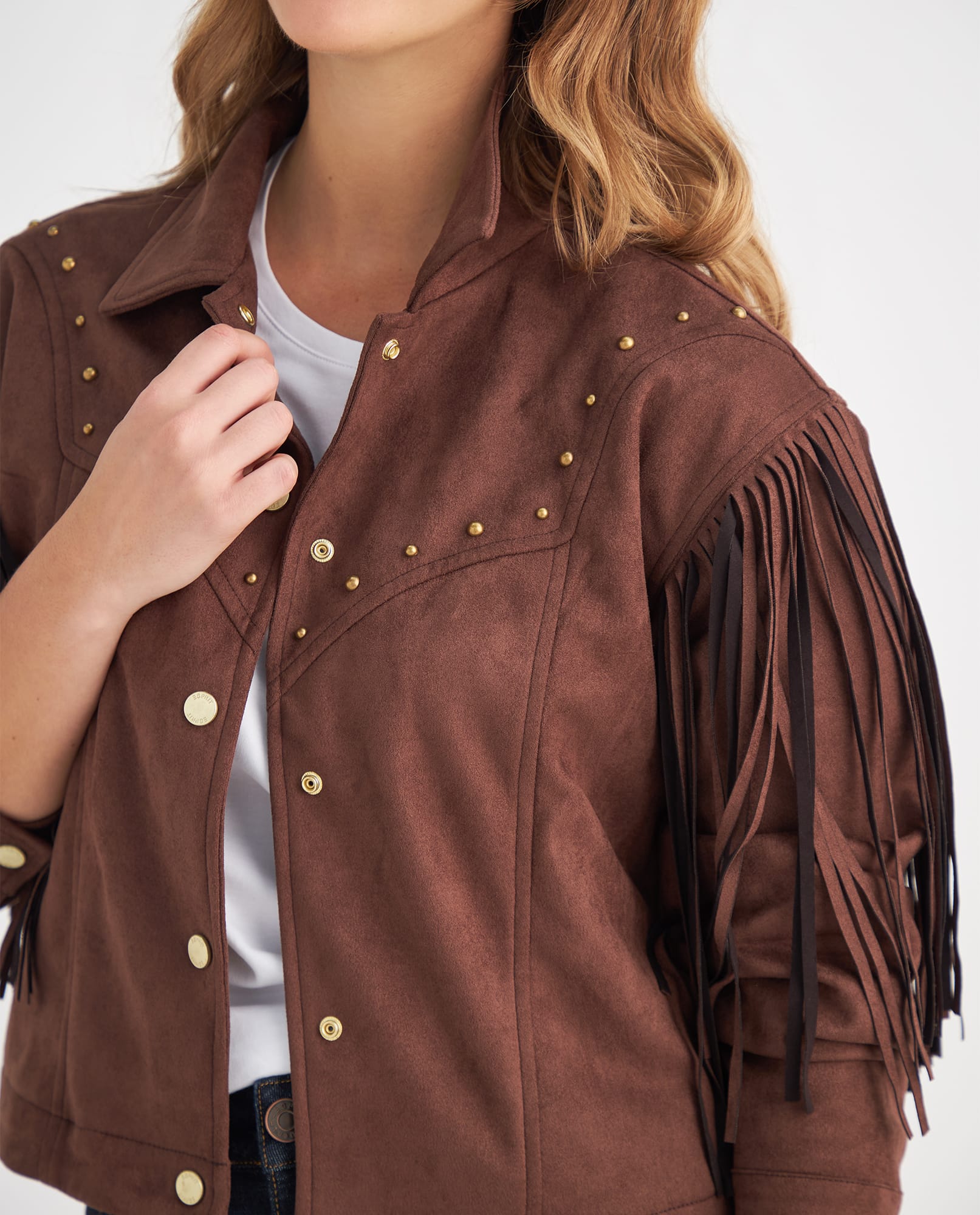 Chaqueta de estilo texano para mujer - Café 34_629F010_CAF181124_3