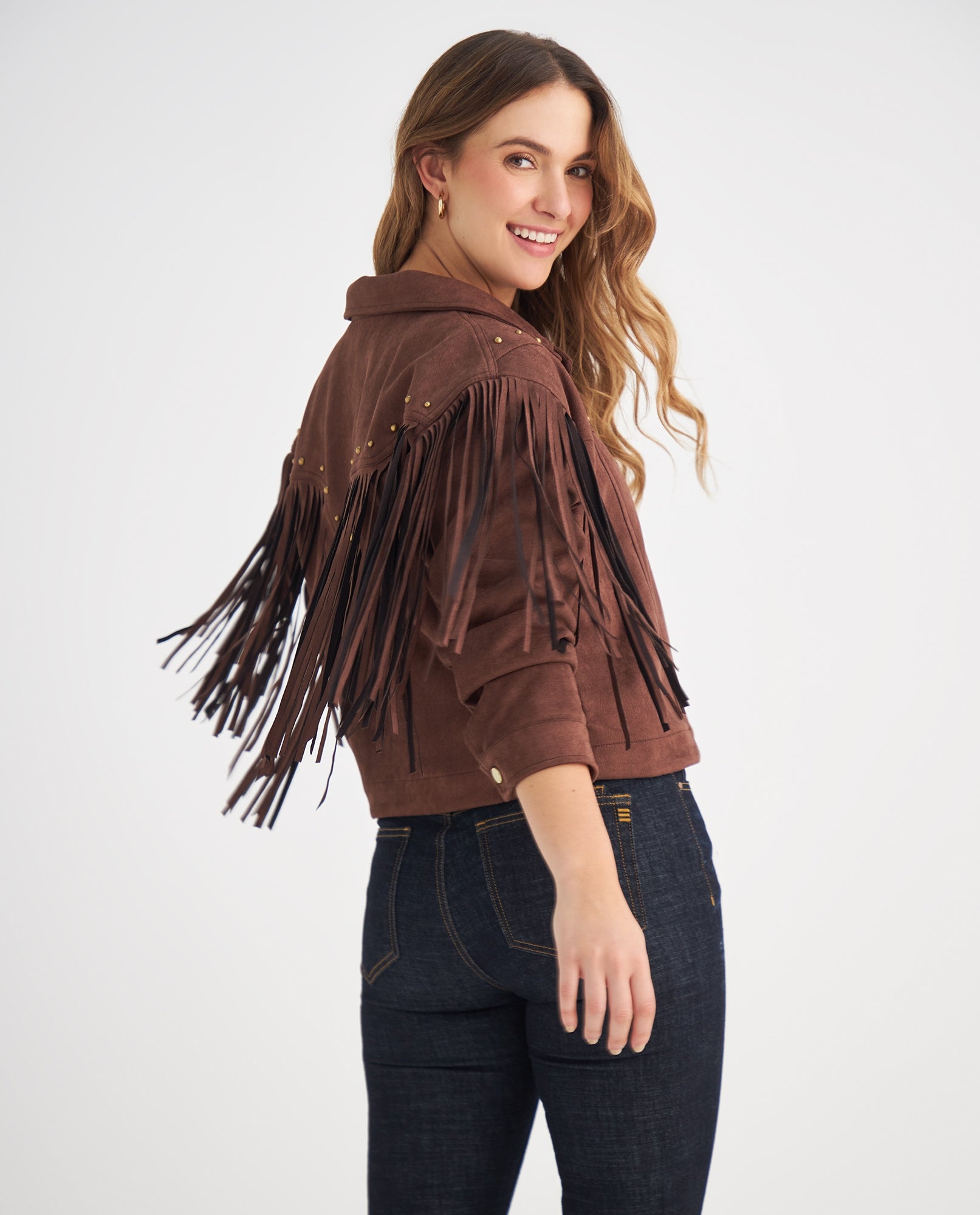 Chaqueta de estilo texano para mujer - Café 34_629F010_CAF181124_4