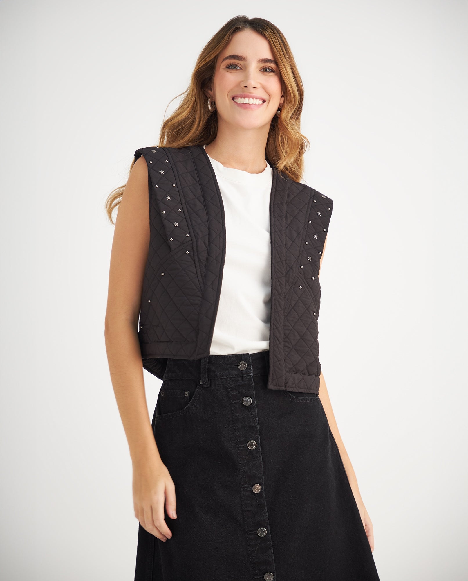 Chaleco con apliques decorativos para mujer - Negro 34_629F012_NEG193909_0